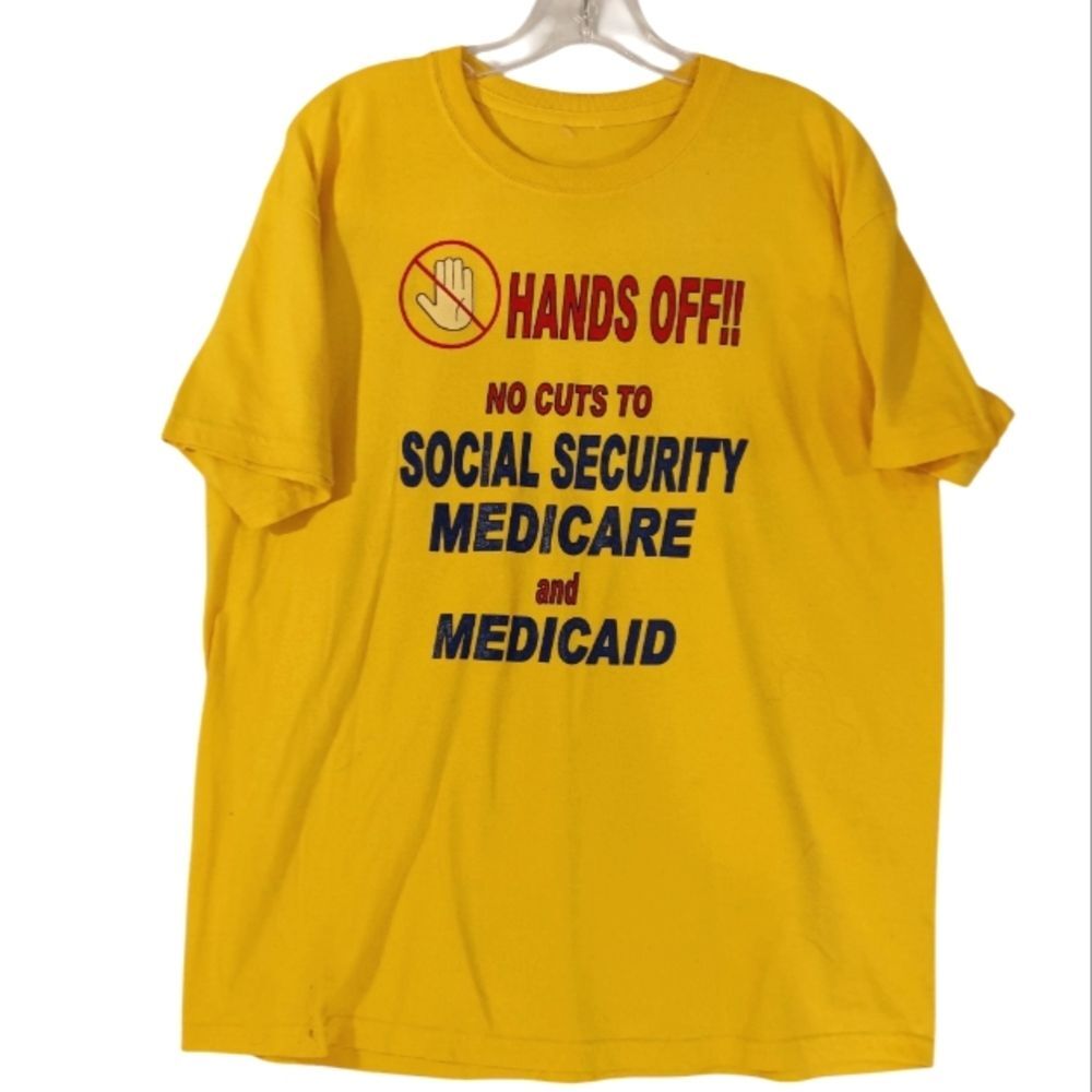 Yellow Social Security Medicare Graphic T-Shirt